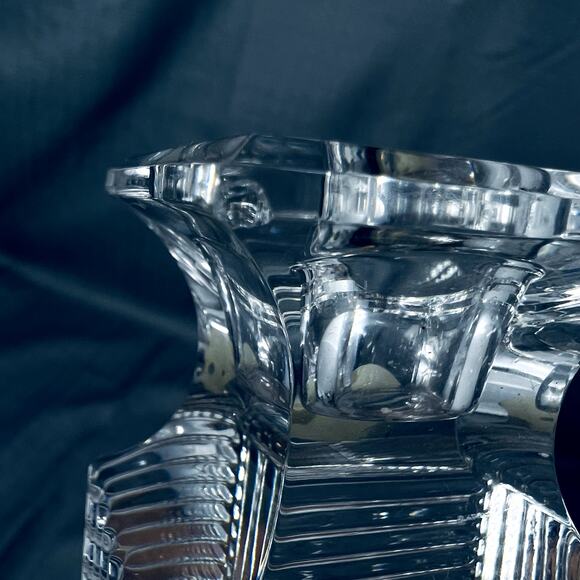 Val St Lambert Crystal Laslo Metropolis Candlestick Candle Holder Glass Decor - Picture 12 of 15